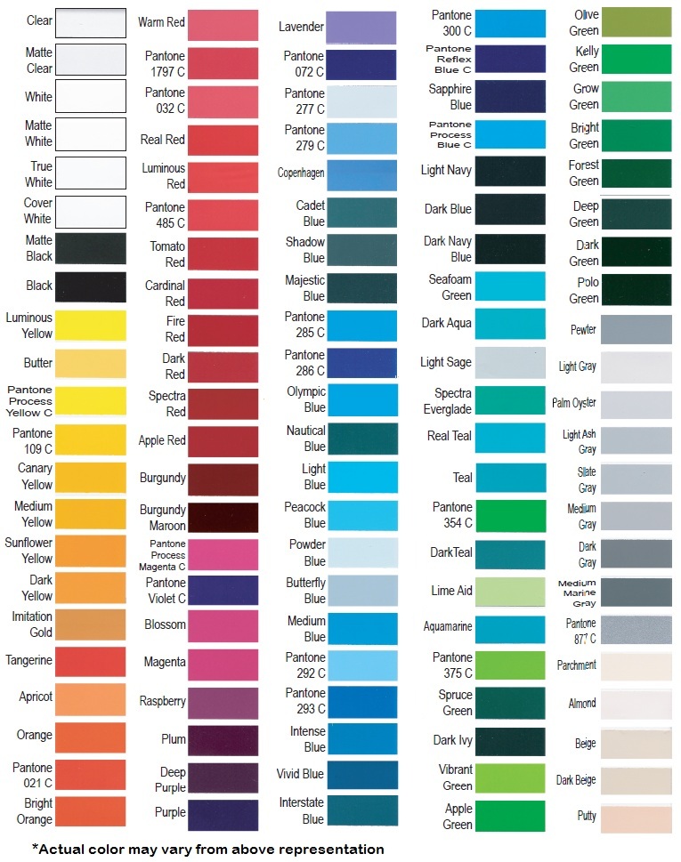 3m 1080 Series Color Chart